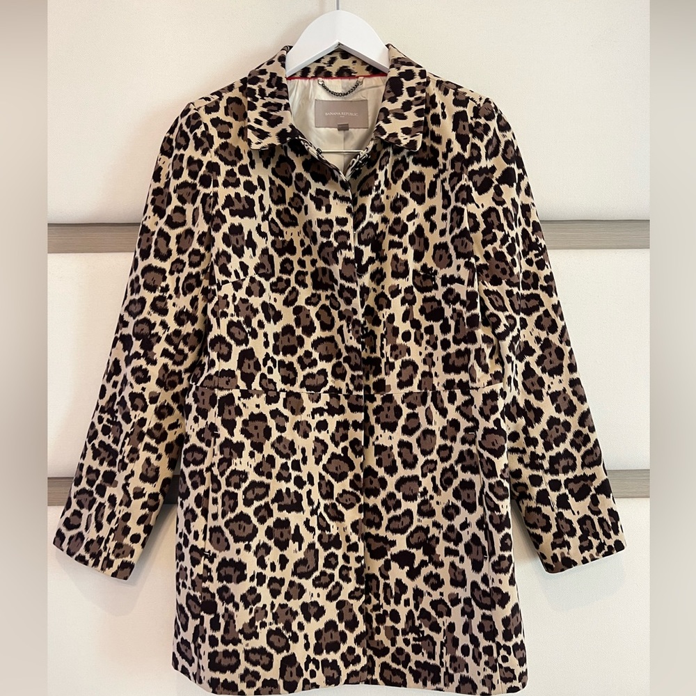 Banana Republic Leopard Swing Jacket Size S Women’s